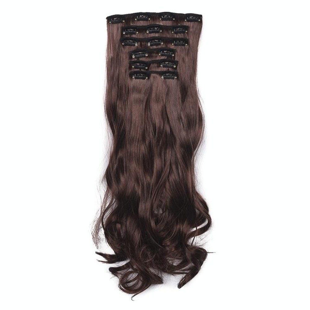 50cm 16 Card Long Curly Hair Wig Seamless Hair Extension Piece(6.4#)