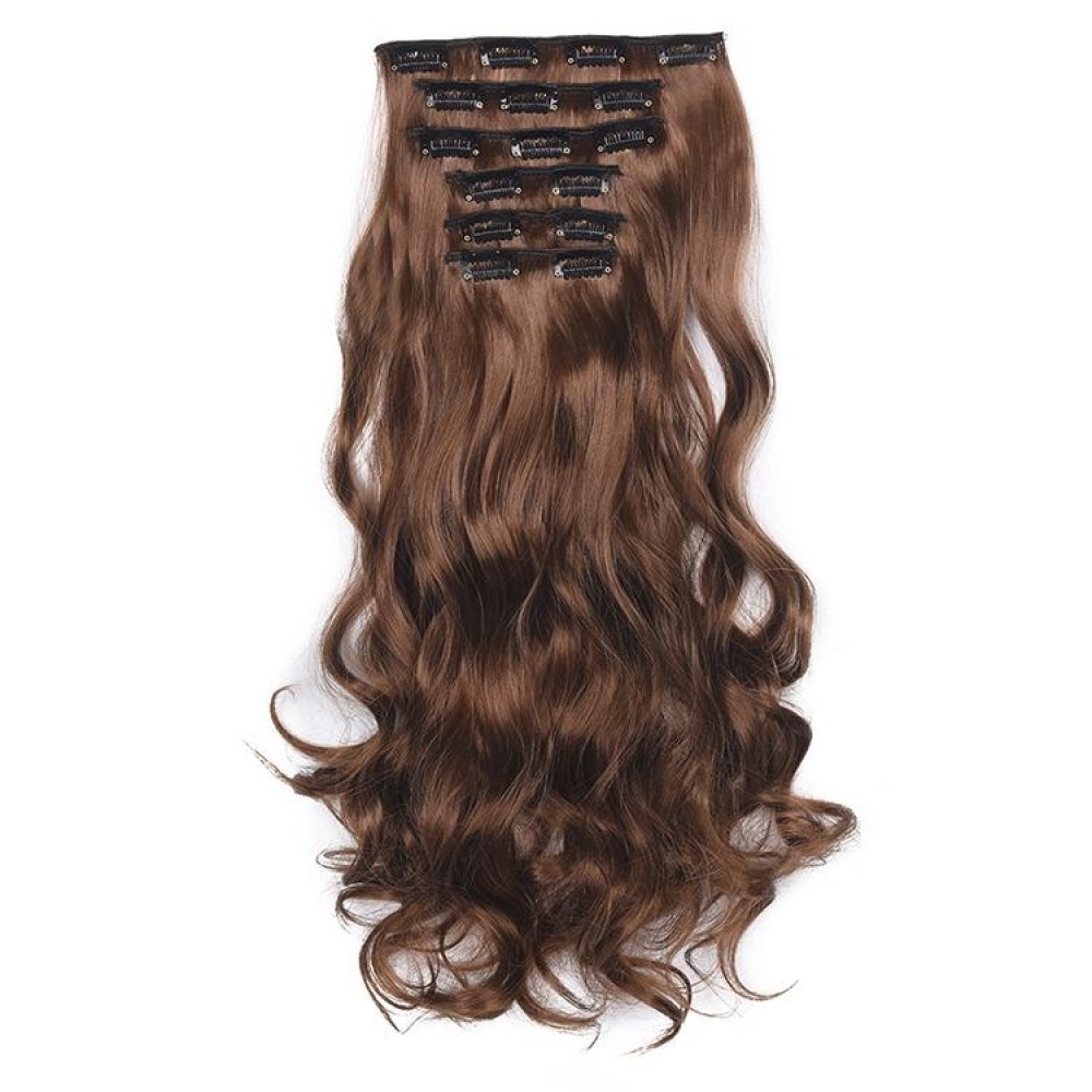 50cm 16 Card Long Curly Hair Wig Seamless Hair Extension Piece(9.6#)