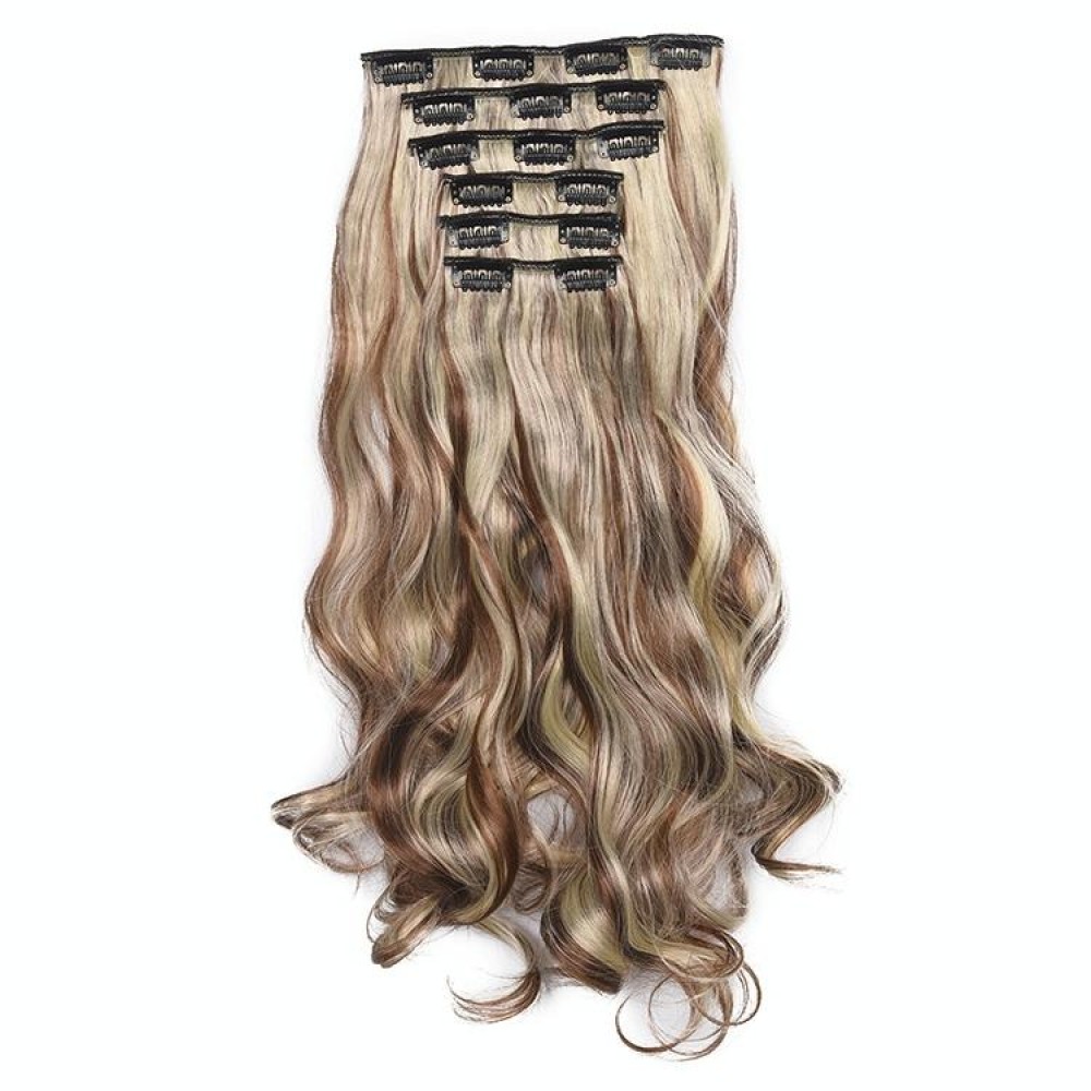 50cm 16 Card Long Curly Hair Wig Seamless Hair Extension Piece(10.6H613#)