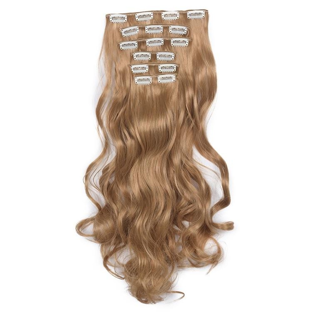 50cm 16 Card Long Curly Hair Wig Seamless Hair Extension Piece(14.24M27#)