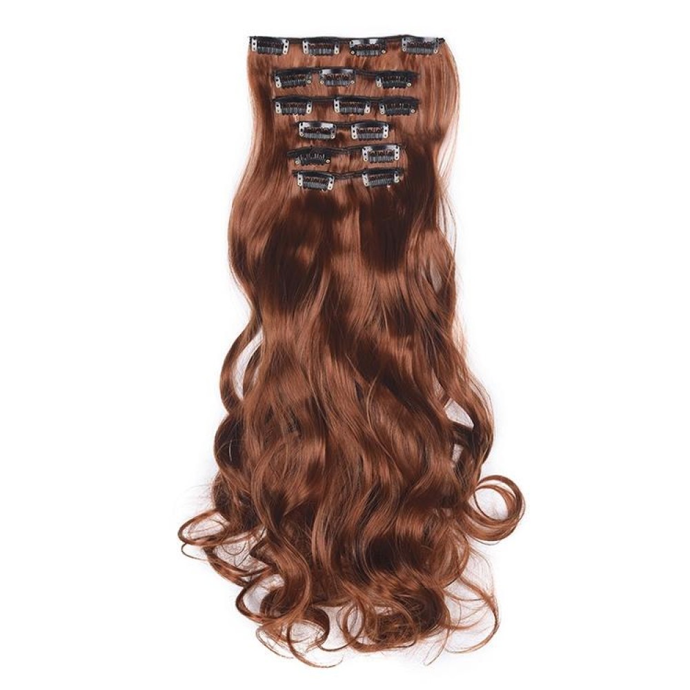 50cm 16 Card Long Curly Hair Wig Seamless Hair Extension Piece(18.30#)
