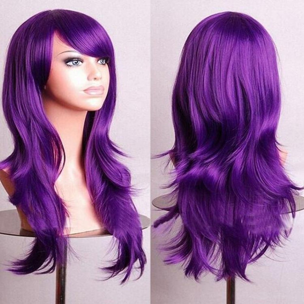 Anime Cos Role Playing Wig Cosplay Color Stage Headgear(Purple)