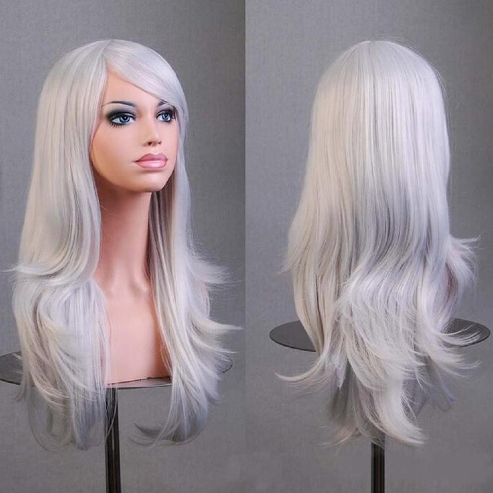 Anime Cos Role Playing Wig Cosplay Color Stage Headgear(Silver Gray)