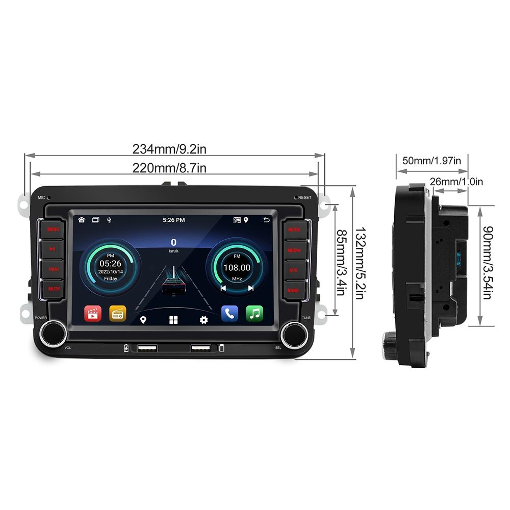S9070 For Volkswagen 7 inch Portable Car MP5 Player Support CarPlay / Android Auto, Specification:1GB+32GB(Black)