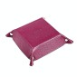 7001 Leather Desktop Square Storage Box Household Life Oddments Tray(Wine Red)