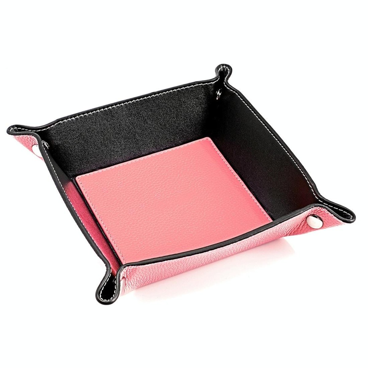 7001 Leather Desktop Square Storage Box Household Life Oddments Tray(Pink)