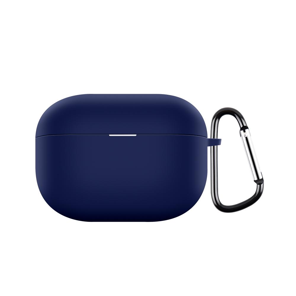 For Realme Buds T300 Wireless Earphone Shockproof Silicone Case with Hook(Midnight Blue)