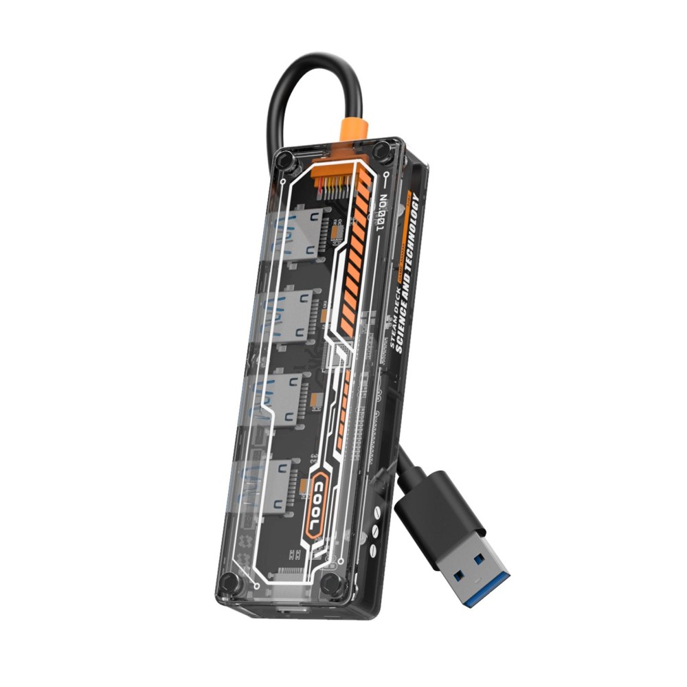 SW4U-A 5 in 1 USB to Type-C + 4 x USB3.0 HUB Docking Station(Grey)