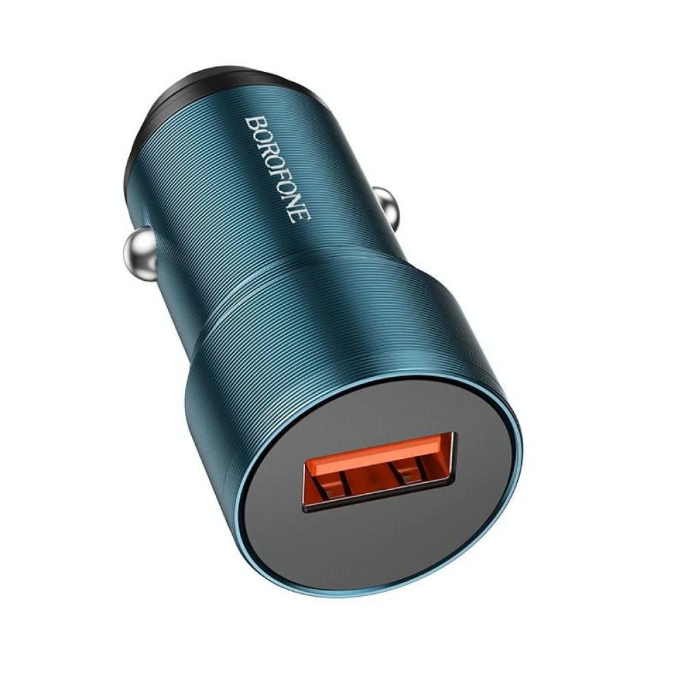 BOROFONE BZ19A Wisdom QC3.0 USB Port Fast Charging Car Charger(Blue)