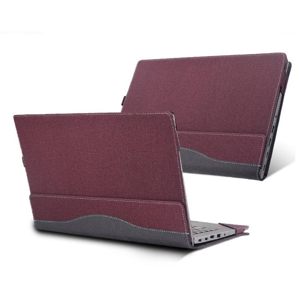 For Lenovo ThinkPad E15 Gen 4 Laptop Leather Anti-Fall Protective Case(Wine Red)