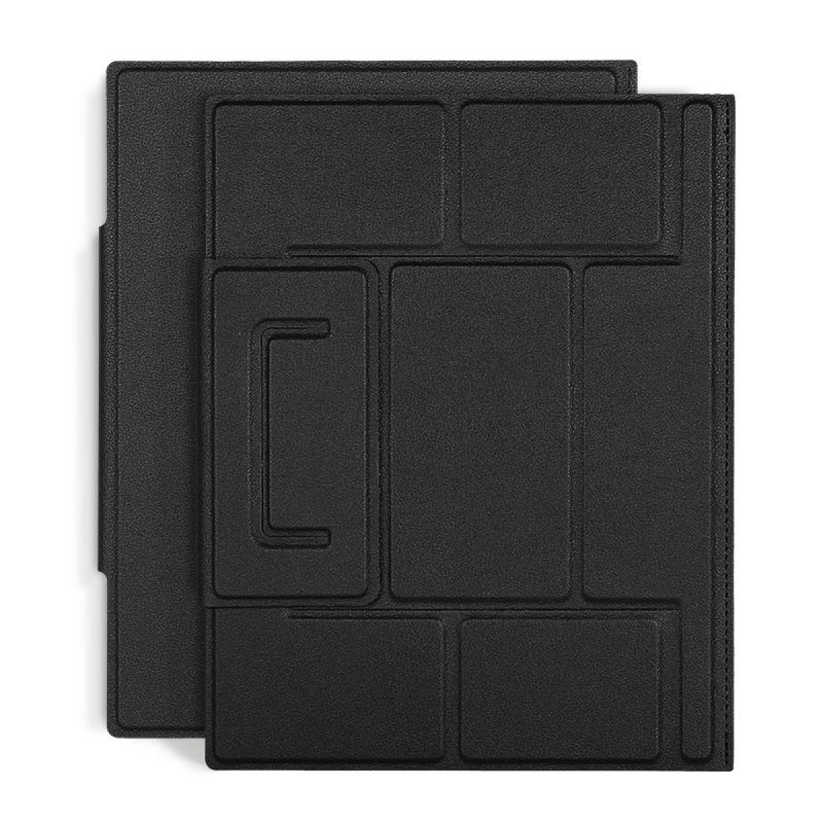 Magnetic PU Leather Tablet Laptop Folding Holder(Black)