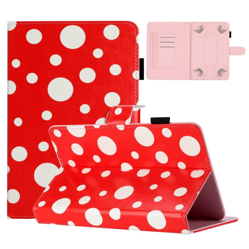 10 inch Dot Pattern Leather Tablet Case(Red White Dot)