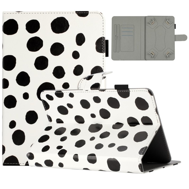 10 inch Dot Pattern Leather Tablet Case(White Black Dot)
