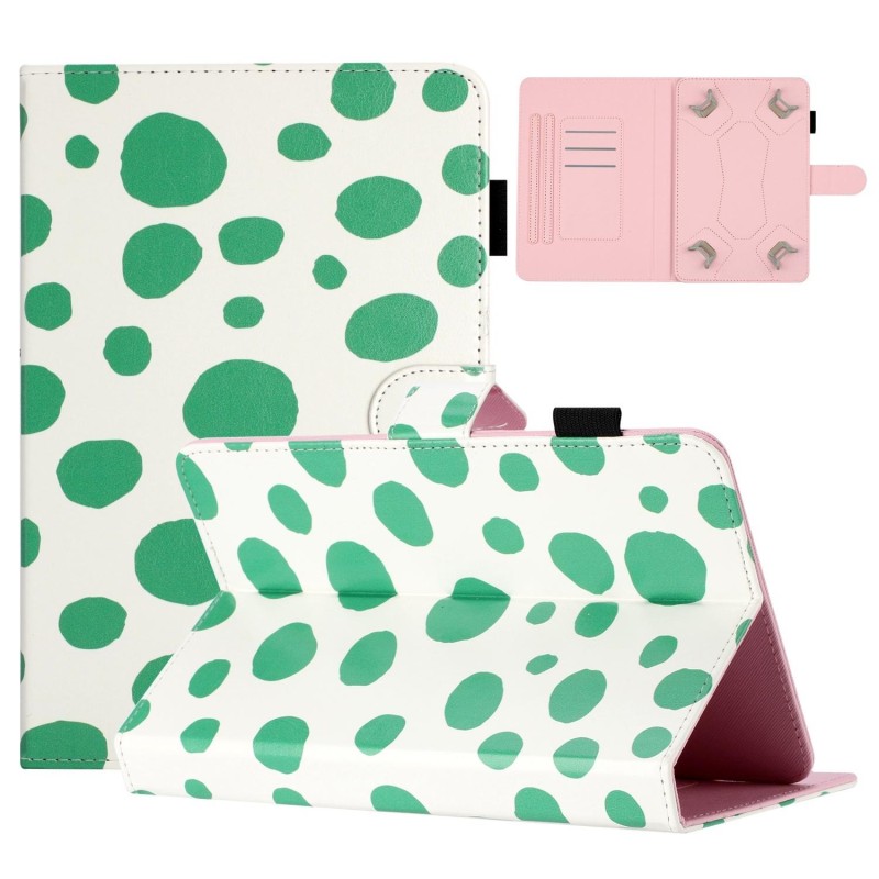 10 inch Dot Pattern Leather Tablet Case(White Green Dot)