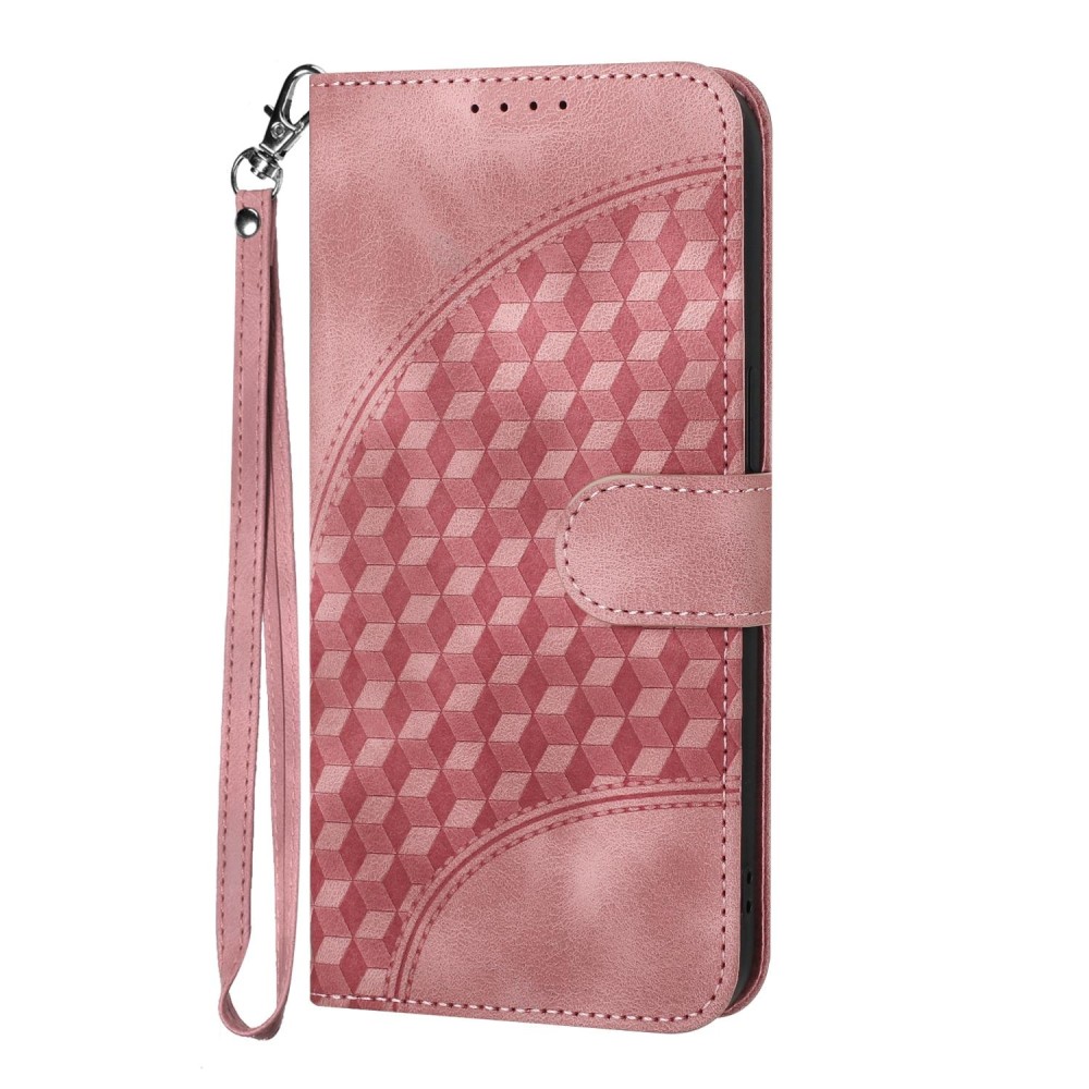 For Huawei Y7 2019 YX0060 Elephant Head Embossed Phone Leather Case with Lanyard(Pink)