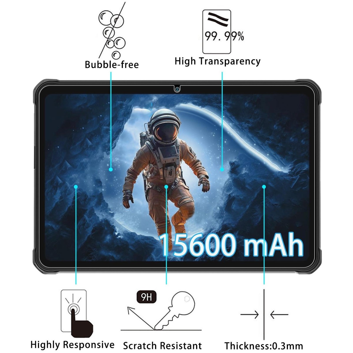 For HOTWAV R7 Rugged 10.1 25pcs 9H 0.3mm Explosion-proof Tempered Glass Film