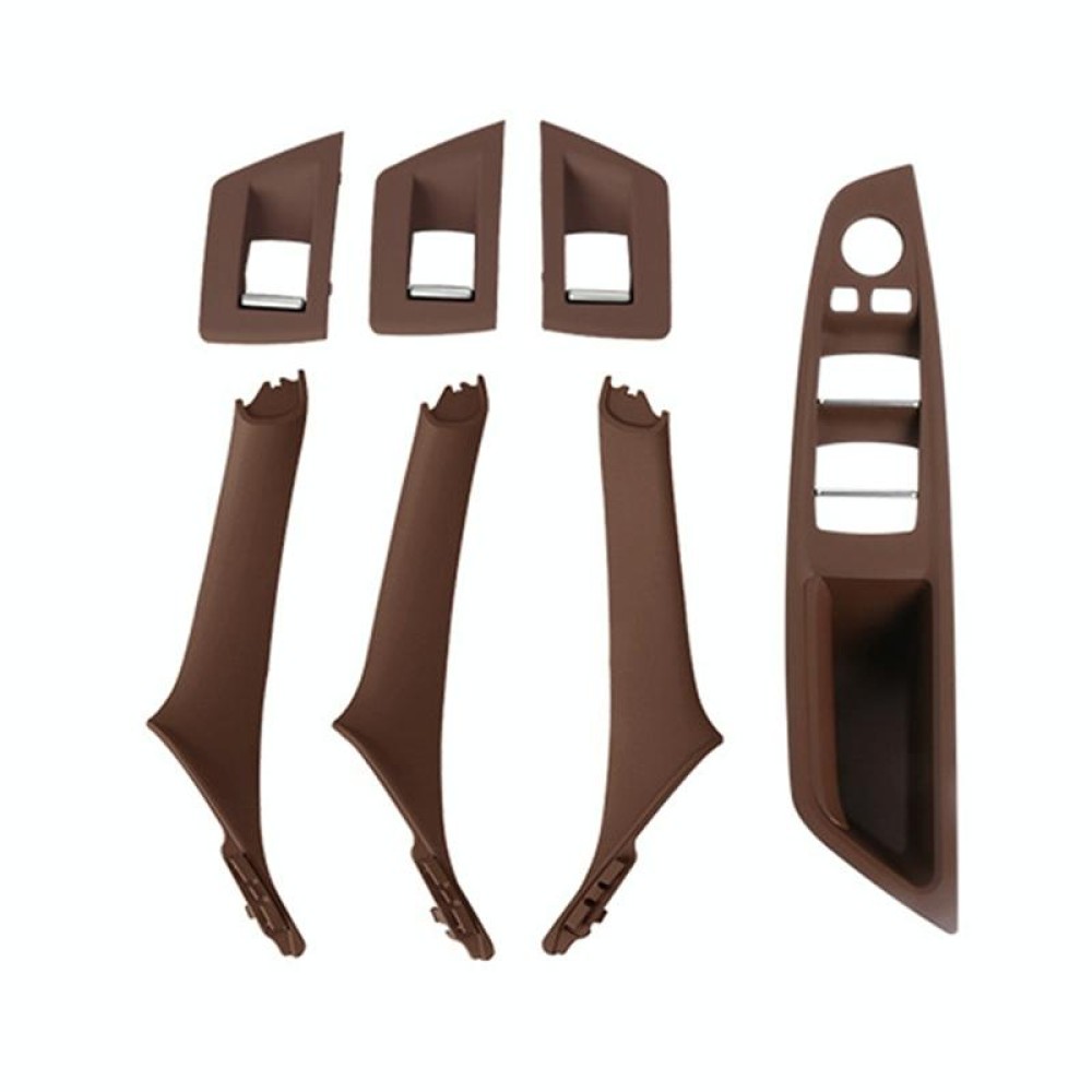 For BMW F10 / F18 5 Series 7pcs Car Inside Doors Handle Pull Trim Cover, Right Driving, 51417225874(Wine Red)