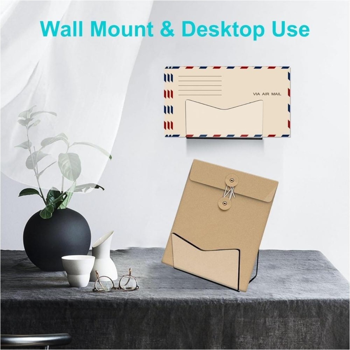 YX079 Acrylic Envelope Storage Display Rack Smile Mail Folder Organizer