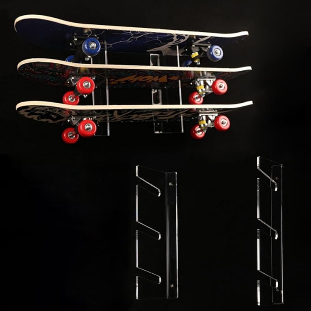 YX076 Wall Mount Four Wheel Skateboard Storage Bracket(Transparent)