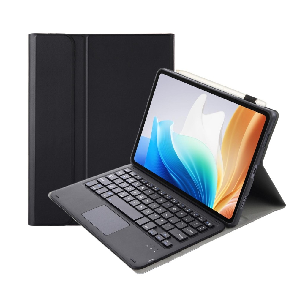 For OPPO Pad Air2 11.4 inch OP14-A TPU Ultra-thin Detachable Bluetooth Keyboard Leather Case with Touchpad(Black)