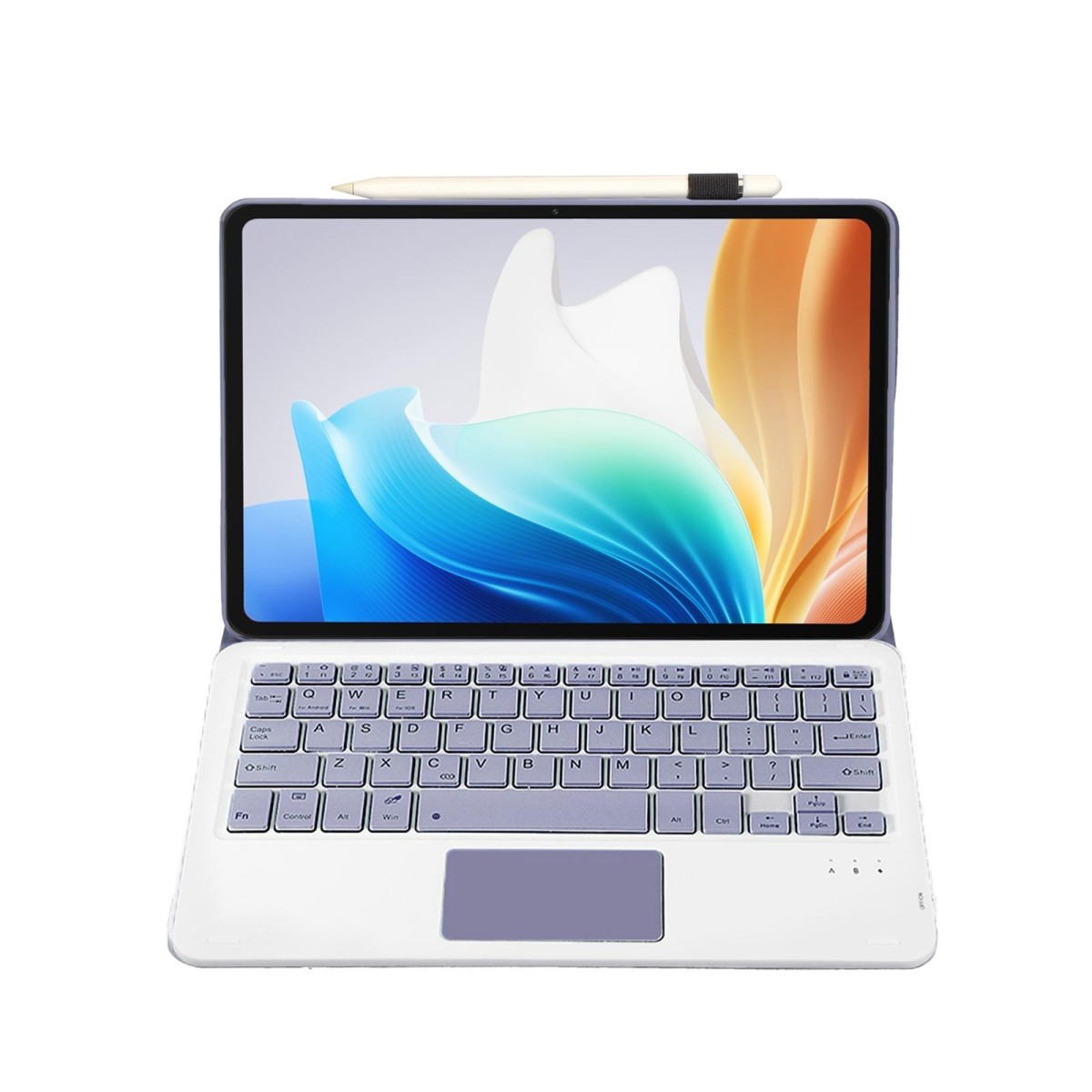 For OPPO Pad Air2 11.4 inch OP14-A TPU Ultra-thin Detachable Bluetooth Keyboard Leather Case with Touchpad(Purple)