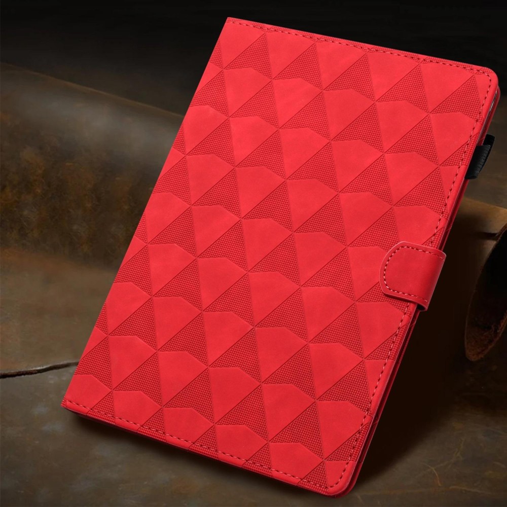 For Samsung Galaxy Tab A 8.0 T350 Diamond Texture Embossed Leather Smart Tablet Case(Red)