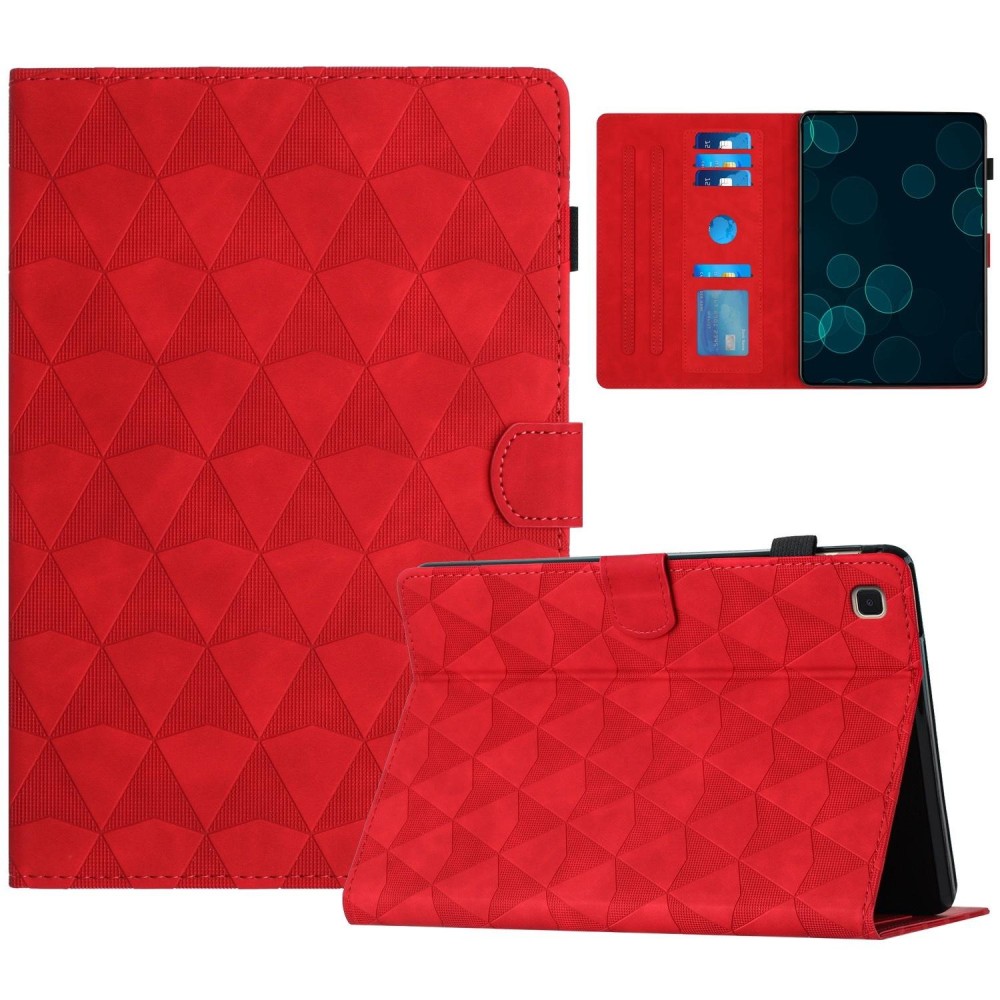 For Samsung Galaxy Tab A7 10.4 2022/2020 Diamond Texture Embossed Leather Smart Tablet Case(Red)