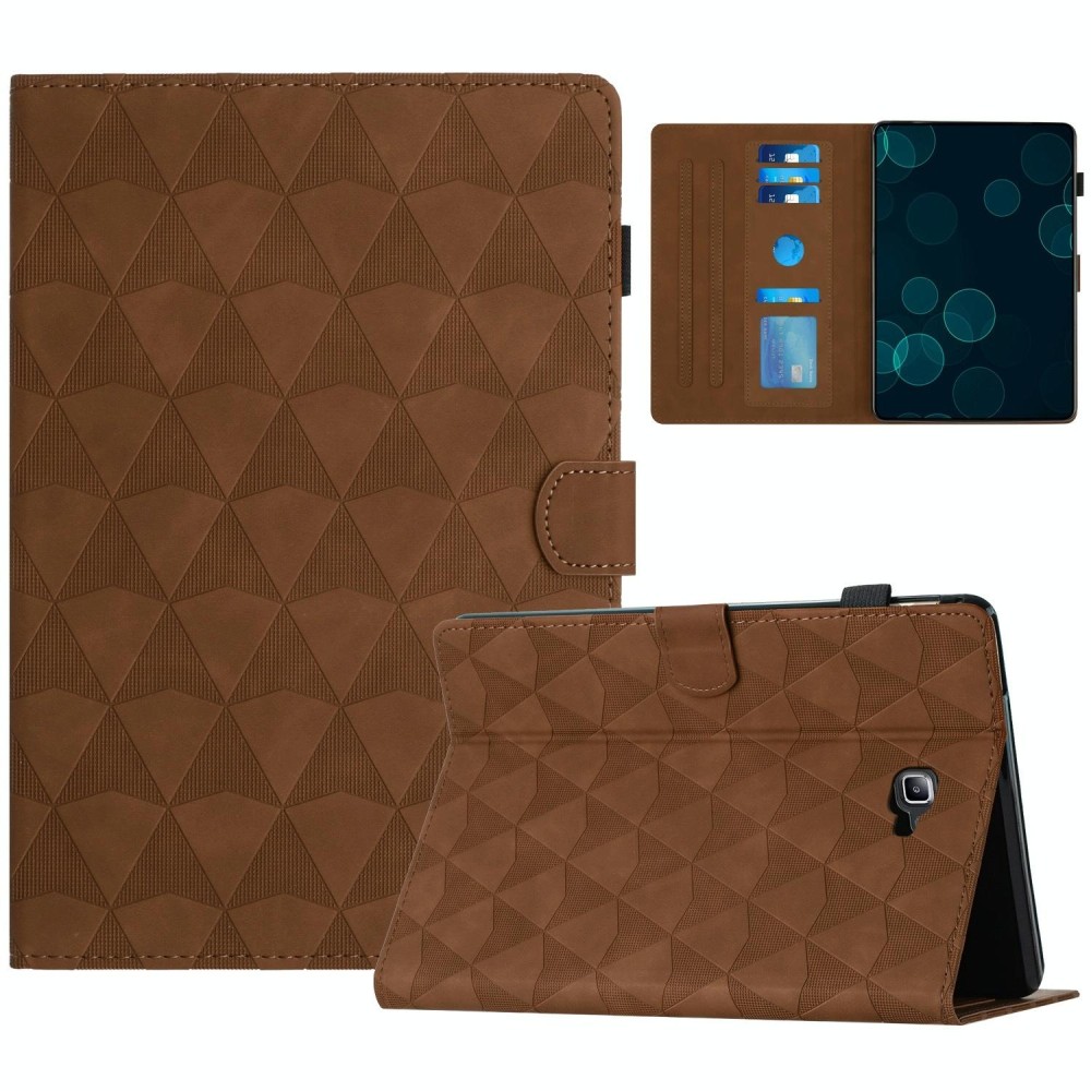For Samsung Galaxy Tab A 10.1 2016 T580 Diamond Texture Embossed Leather Smart Tablet Case(Brown)