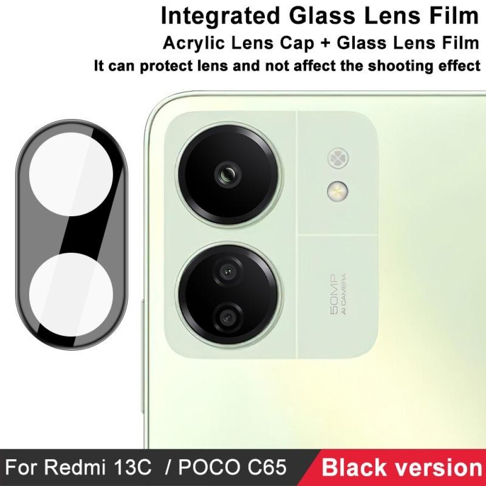 For Xiaomi Redmi 13C 4G / POCO C65 4G imak High Definition Integrated Glass Lens Film Black Version