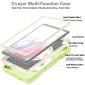 For Samsung Galaxy Tab A7 Lite X Rotation PC Hybrid Silicone Tablet Case with Strap(Yellow Green White)