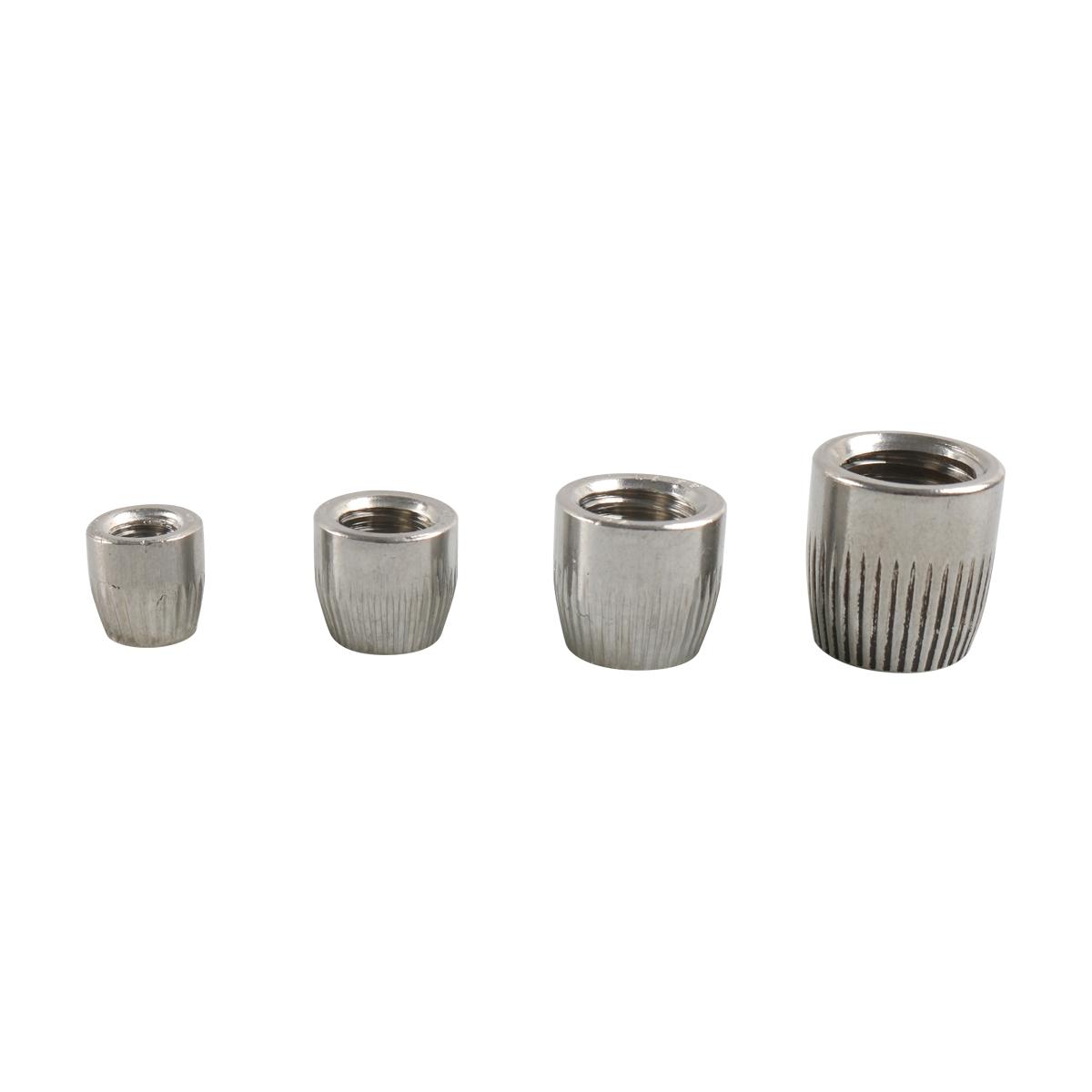 100pcs / Set Stainless Steel Knurled Cone Nut(Silver)