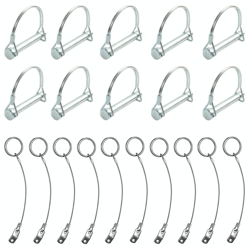 10pcs / Pack 6x70mm Stainless Steel D-shaped Spring Pin(Silver)