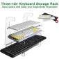 Acrylic Keyboard Storage Bracket Three Layer Keyboard Display Stand(White)
