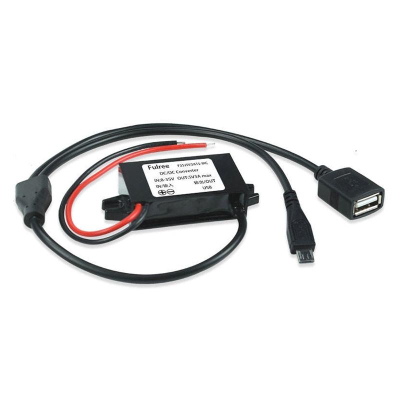 12V to 5V 3A Car Power Converter DC Module Voltage Regulator, Style:USB+Micro USB