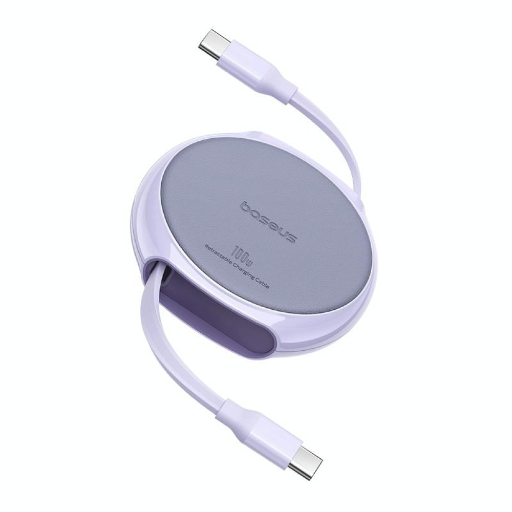 Baseus Free2Draw Type-C to Type-C 100W Retractable Charging Cable, Length:1m(Purple)
