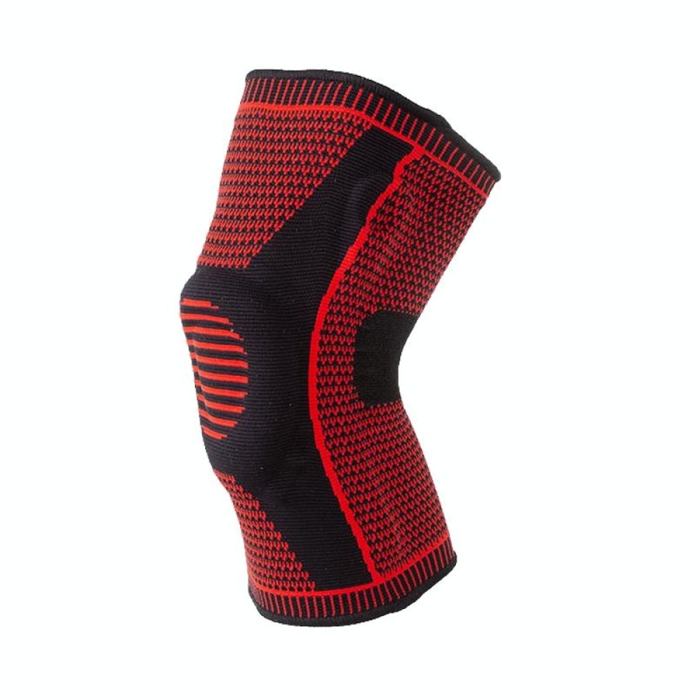 Dual Spring Support Silicone Sports Brace Fitness Protective Pads, Specification:M Size(Red Black)