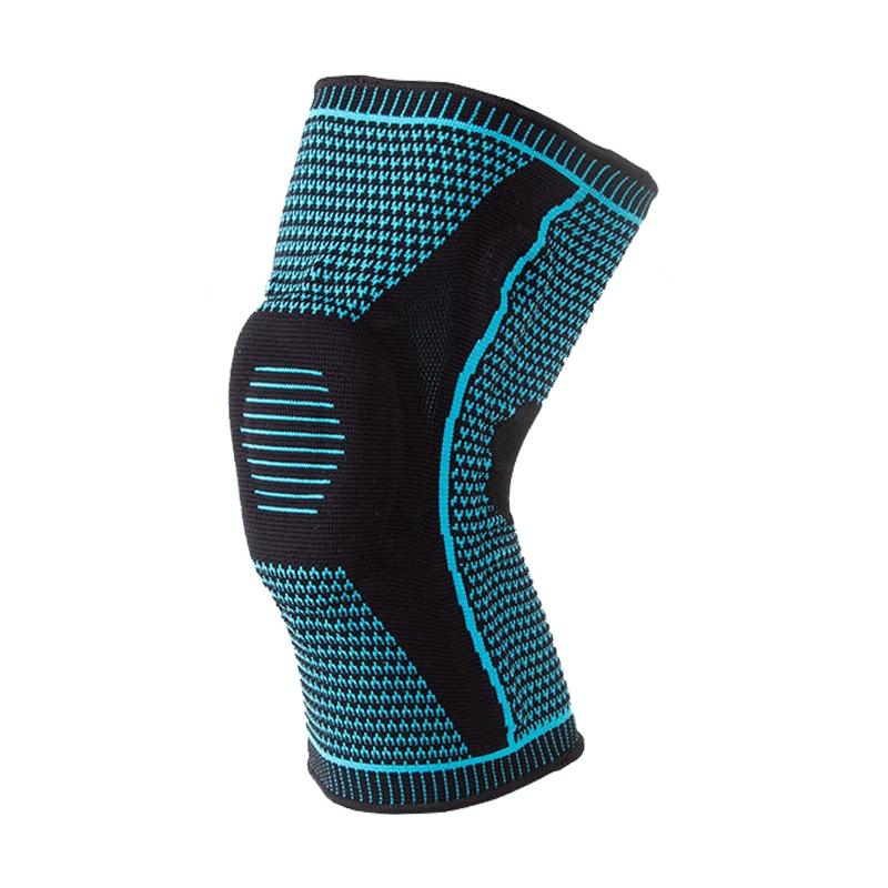 Dual Spring Support Silicone Sports Brace Fitness Protective Pads, Specification:M Size(Blue Black)