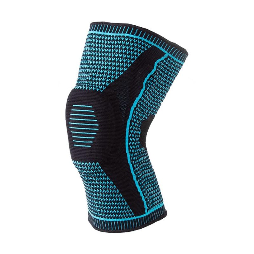Dual Spring Support Silicone Sports Brace Fitness Protective Pads, Specification:L Size(Blue Black)