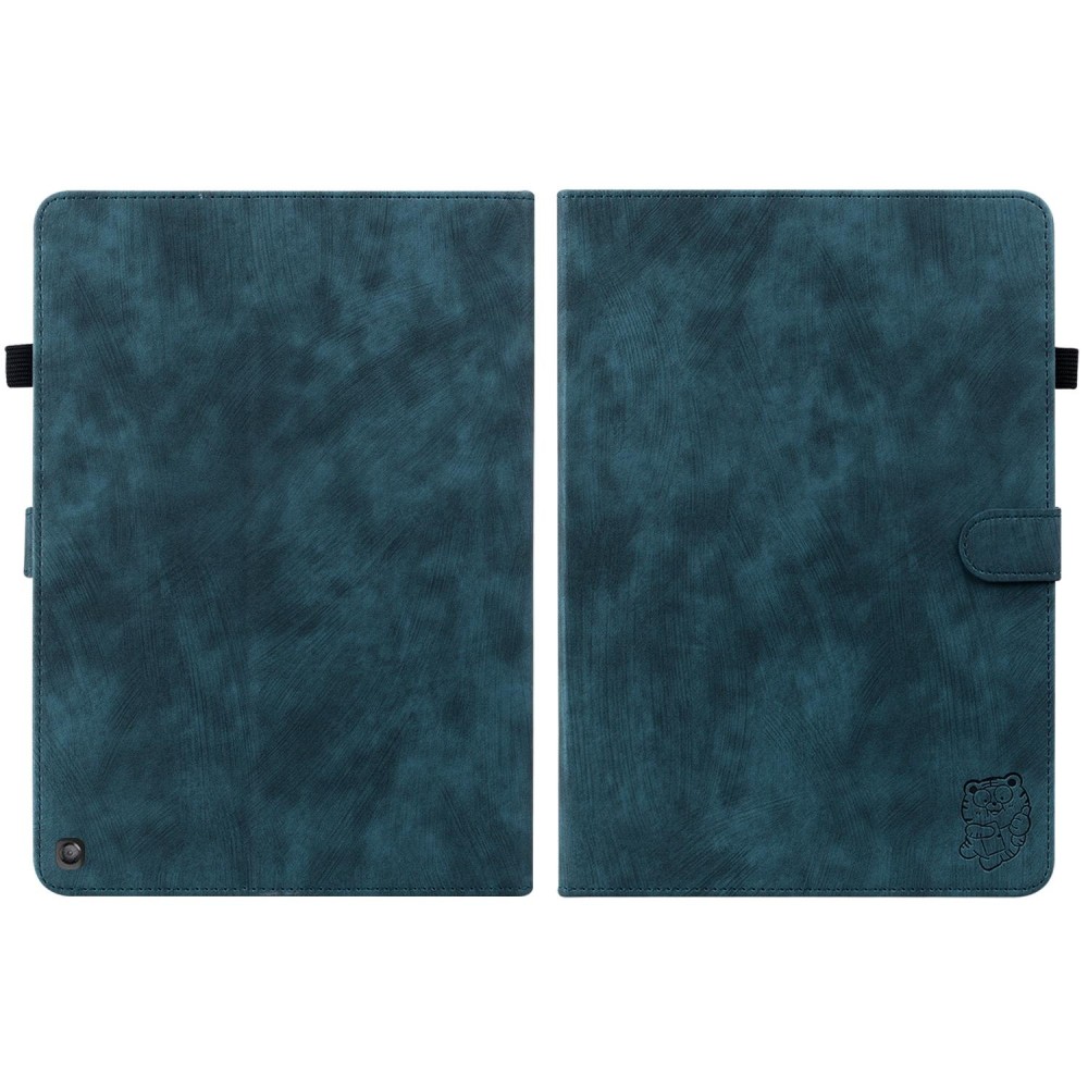 For Amazon Fire HD 10 2023 Tiger Pattern Flip Leather Tablet Case(Dark Blue)