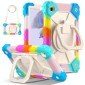 For Samsung Galaxy Tab A7 Lite 2021 Contrast Color Robot Silicone Hybrid PC Tablet Case(Colorful Blue)