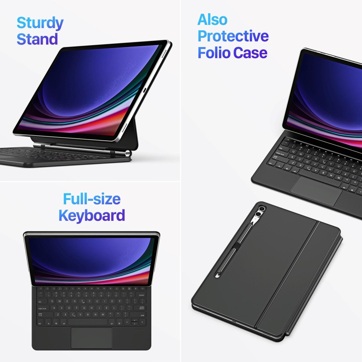 For Samsung Galaxy Tab S9+ / S8+ / S7+ DUX DUCIS MK Series Floating Magnetic Keyboard Tablet Leather Case