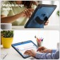 For Samsung Galaxy Tab A9+ Honeycomb Hand Grip Turntable Stand Tablet Case(Navy Blue)