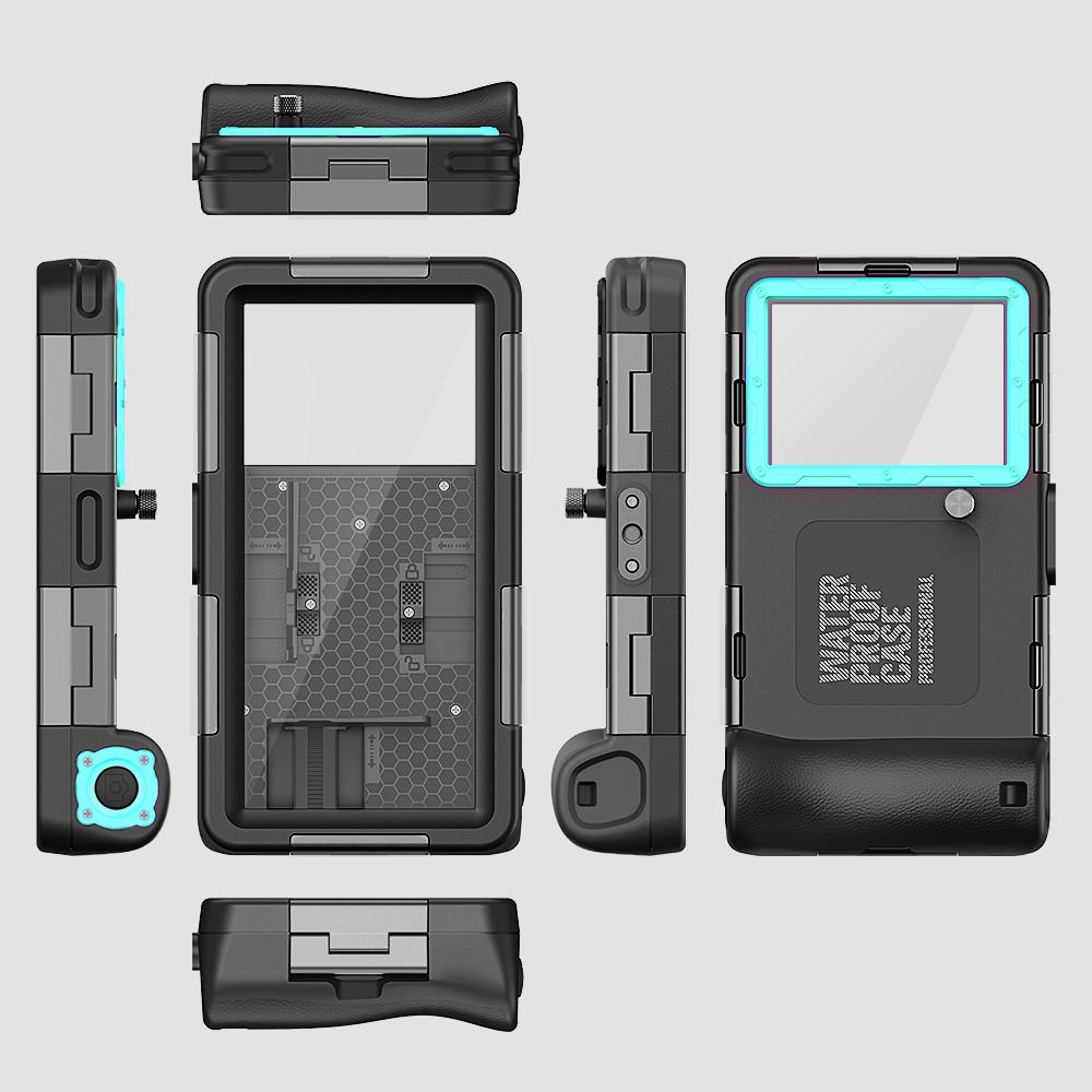 Diving Shell Gen2 Upgrade IP68 Waterproof Phone Case(Black Blue)