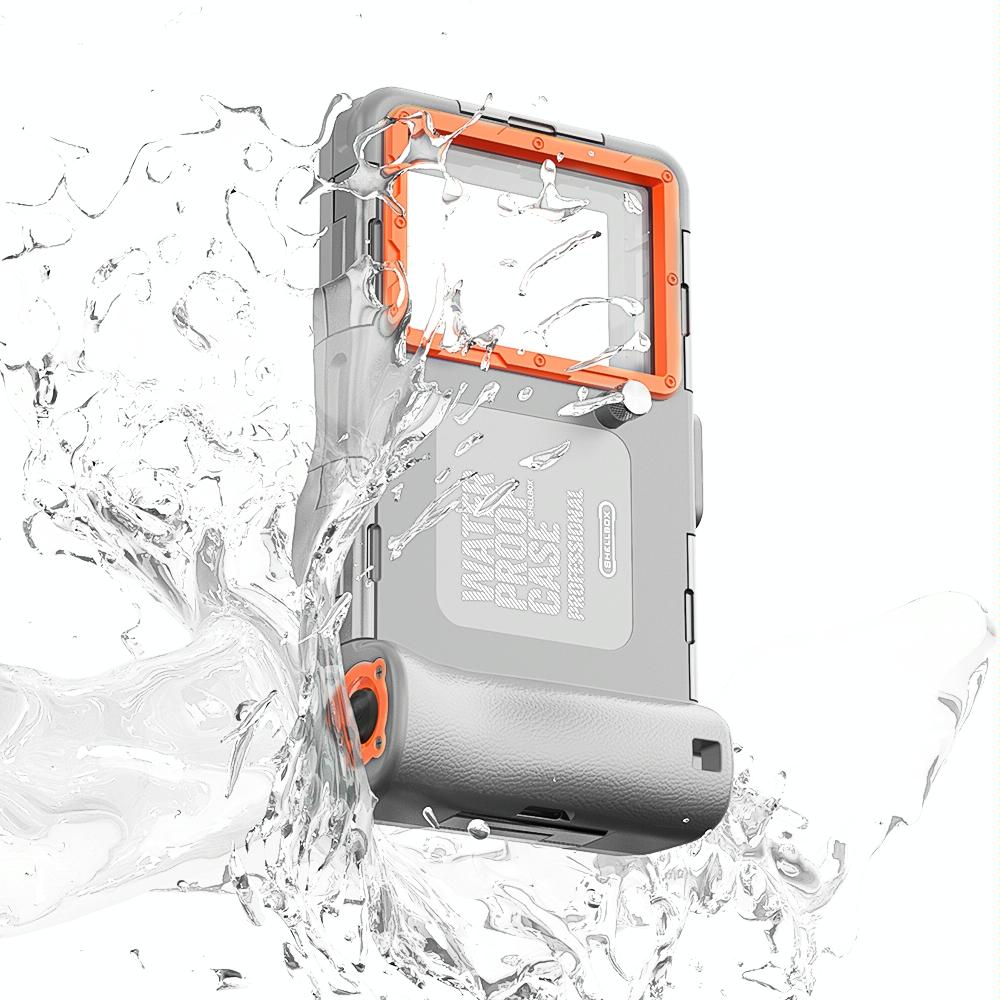 Diving Shell Gen2 Upgrade IP68 Waterproof Phone Case(Grey Orange)