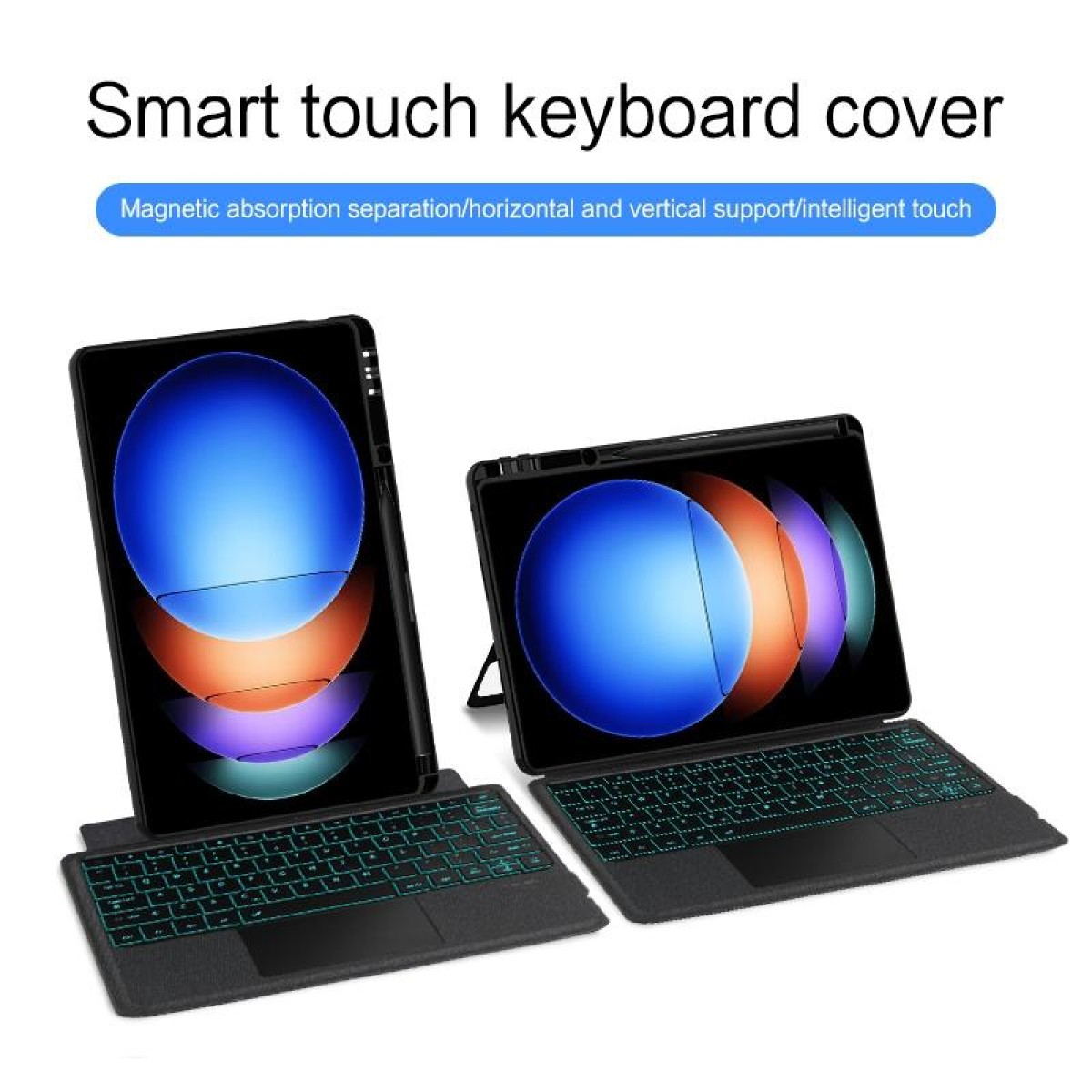 For Xiaomi Pad 6S Pro 12.4 inch Split Bluetooth Keyboard Leather Tablet Case(Black)