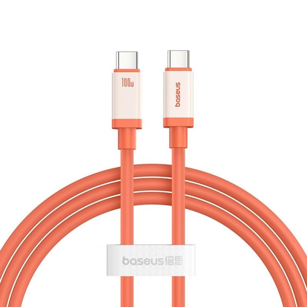 Baseus Antifreeze Series Type-C to Type-C 100W Fast Charging Data Cable, Length:1m(Orange)