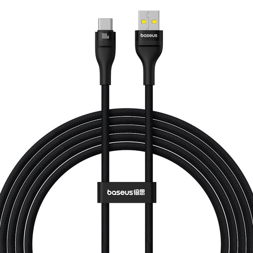 Baseus Flash Series 2 USB to Type-C 100W Fast Charging Data Cable, Length:2m(Black)