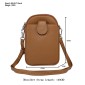 Universal Litchi Texture Phone Crossbody Bag Leather Case for 5.5-7.2 inch Phones(Brown)