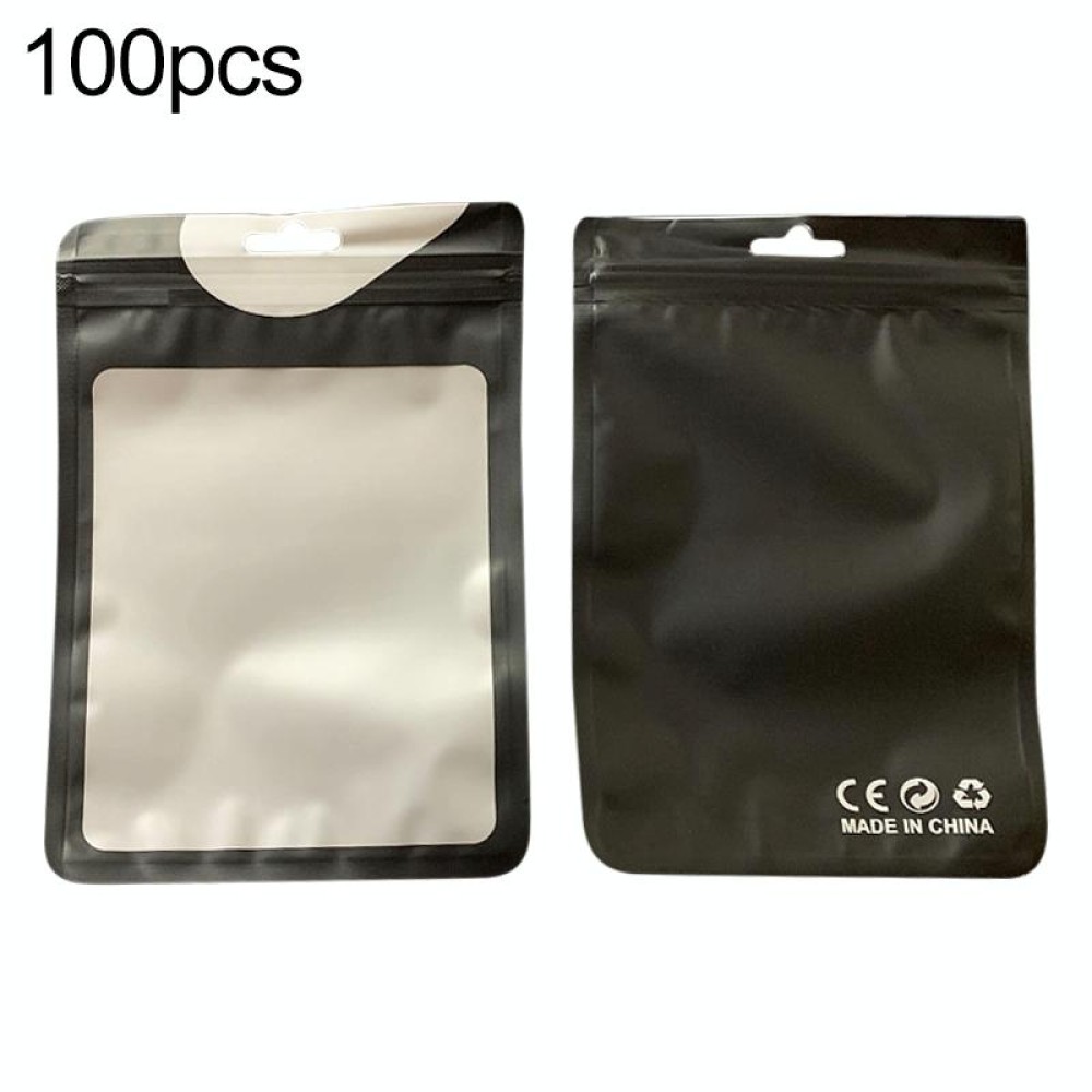 100pcs / Pack Pearlized Translucent CPP Plastic Packaging Ziplock Bag, Size:10.5x15cm(Black)