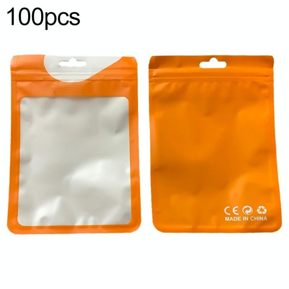 100pcs / Pack Pearlized Translucent CPP Plastic Packaging Ziplock Bag, Size:12x17cm(Orange)
